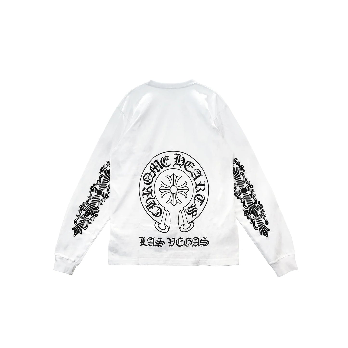 Las Vegas Horseshoe White Long Sleeve T Shirt