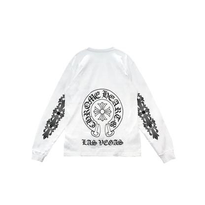 Las Vegas Horseshoe White Long Sleeve T Shirt
