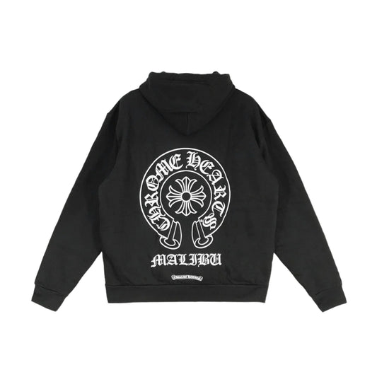MALIBU Exclusive Horseshoe Black Chrome Hearts Pullover Hoodie