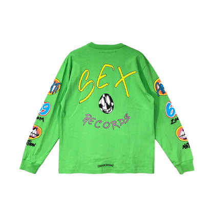 Matty Boy Sex Record Long Sleeve Green T-shirt