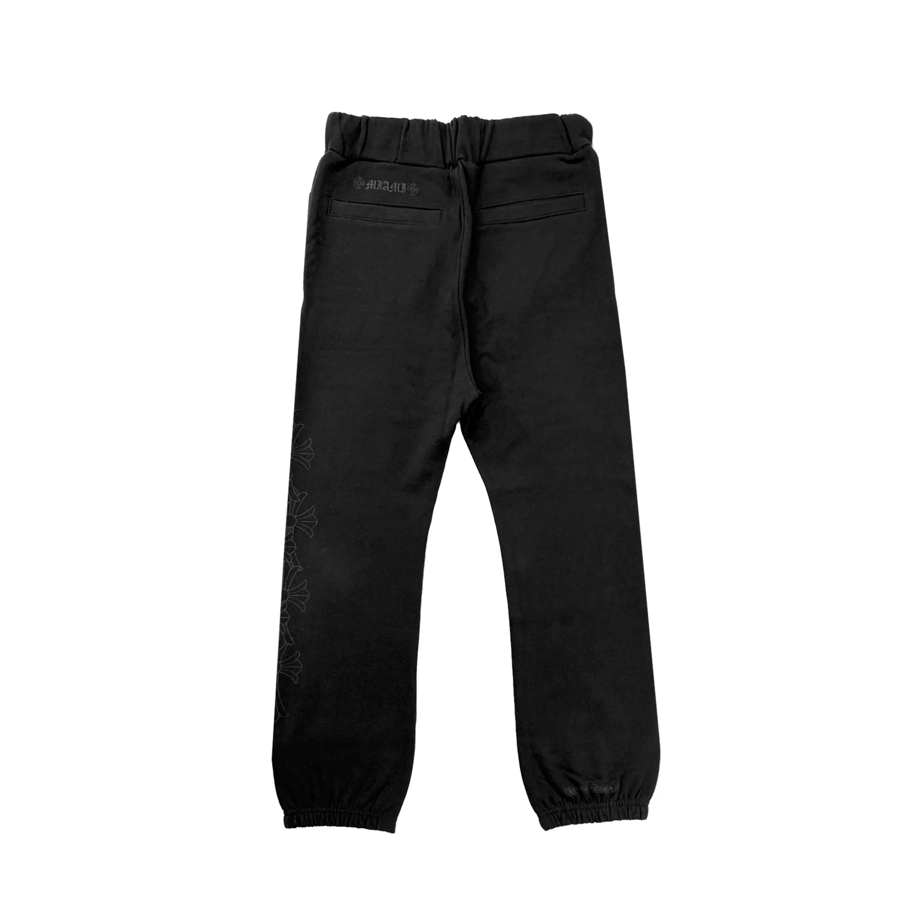 Miami Black Script Cross Chrome Hearts Sweatpants