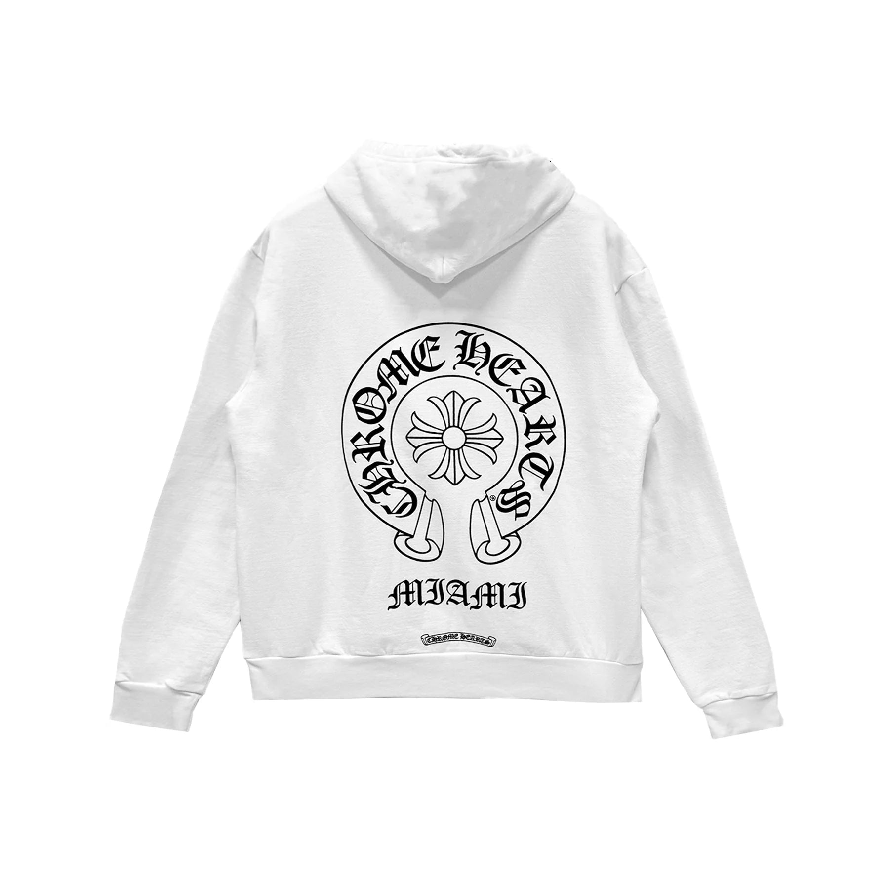 Miami Exclusive Horseshoe Logo Pullover White Hoodie