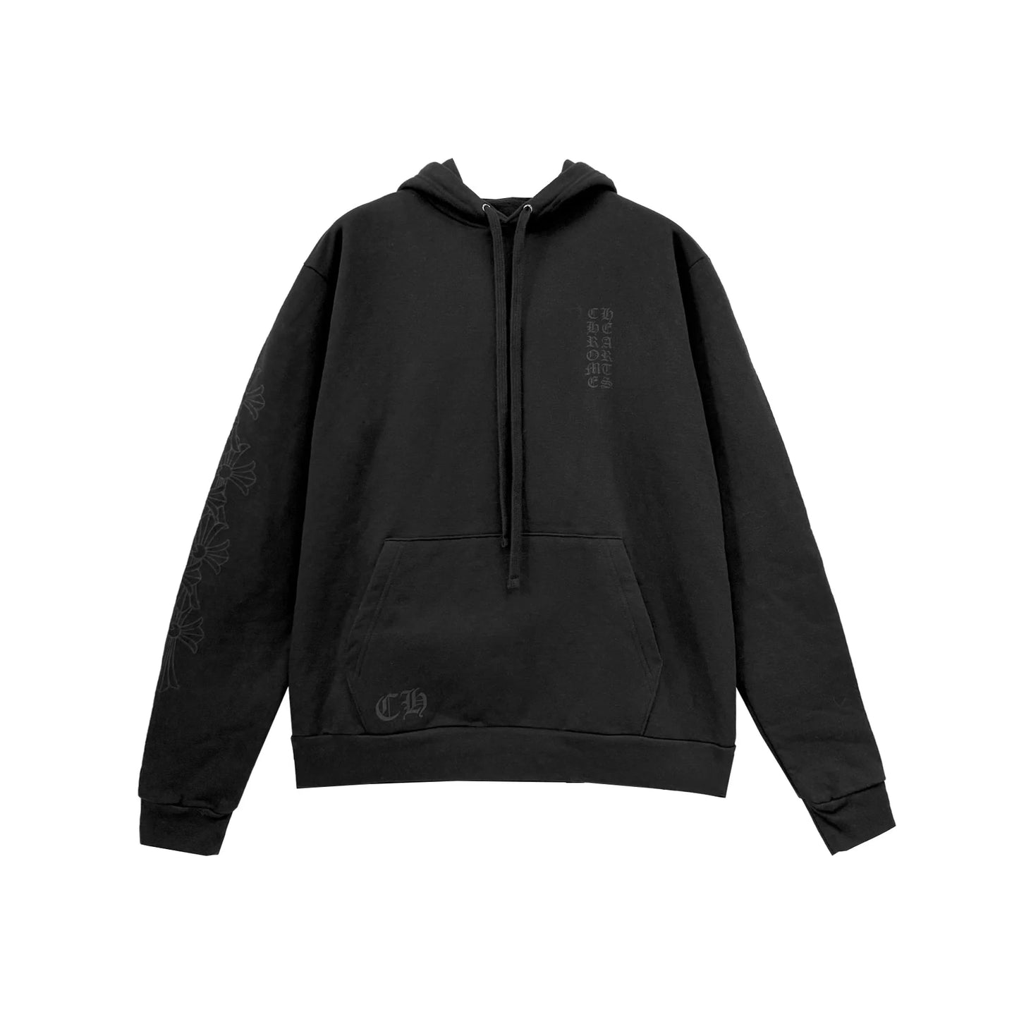Miami Exclusive Vertical Logo Floral Black Pullover Hoodie
