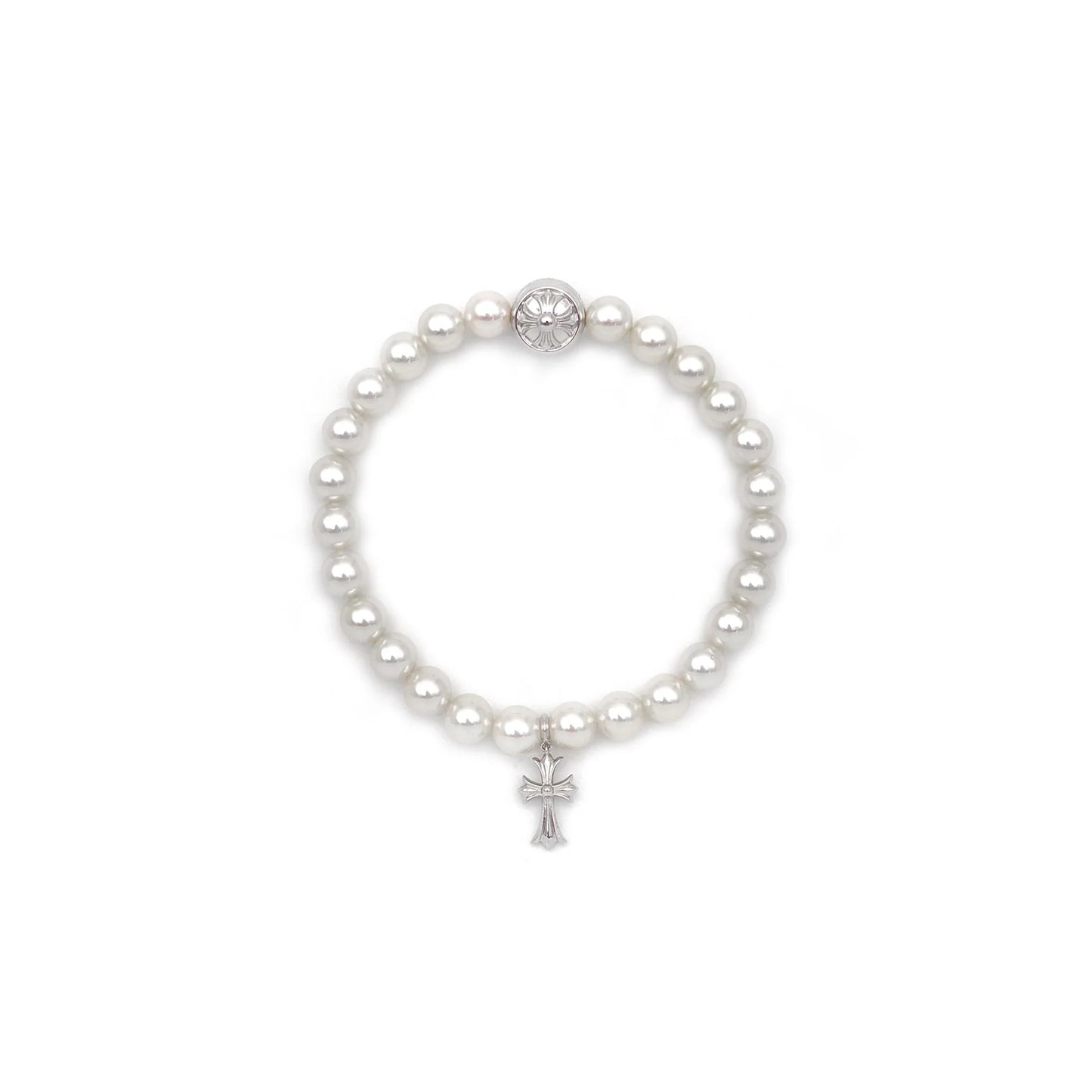 Chrome Hearts x Mikimoto White Pearl Bracelet