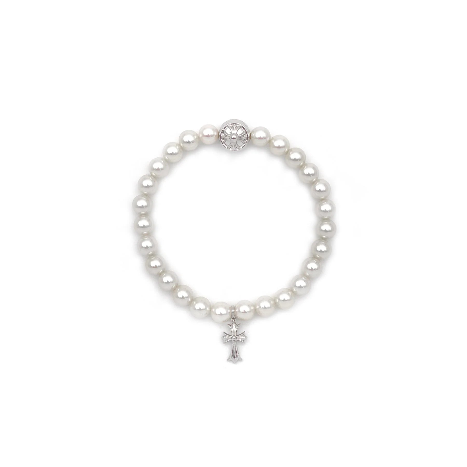 Chrome Hearts x Mikimoto White Pearl Bracelet