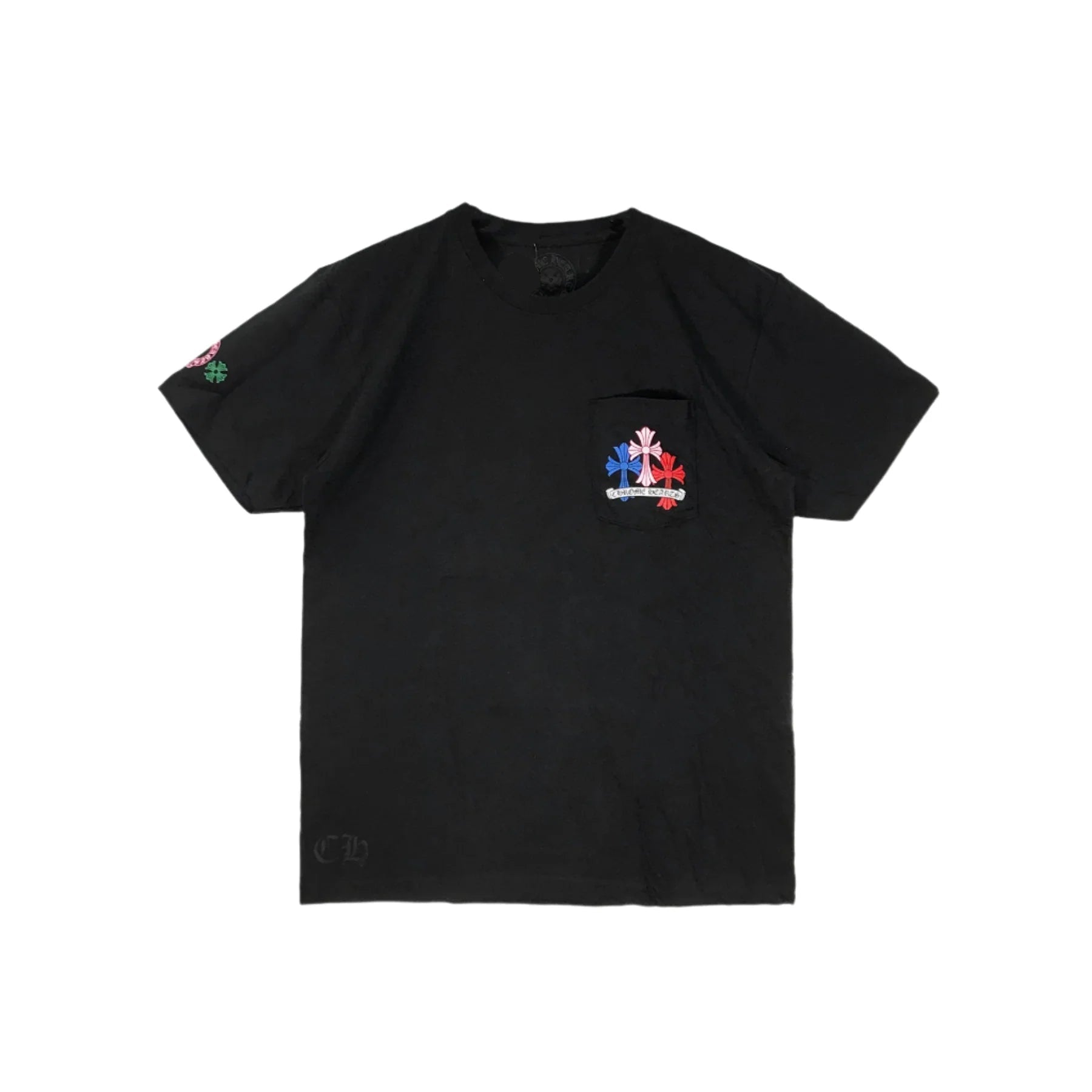 Multicolor Cemetery Cross Black Chrome Hearts Short Sleeve Tee