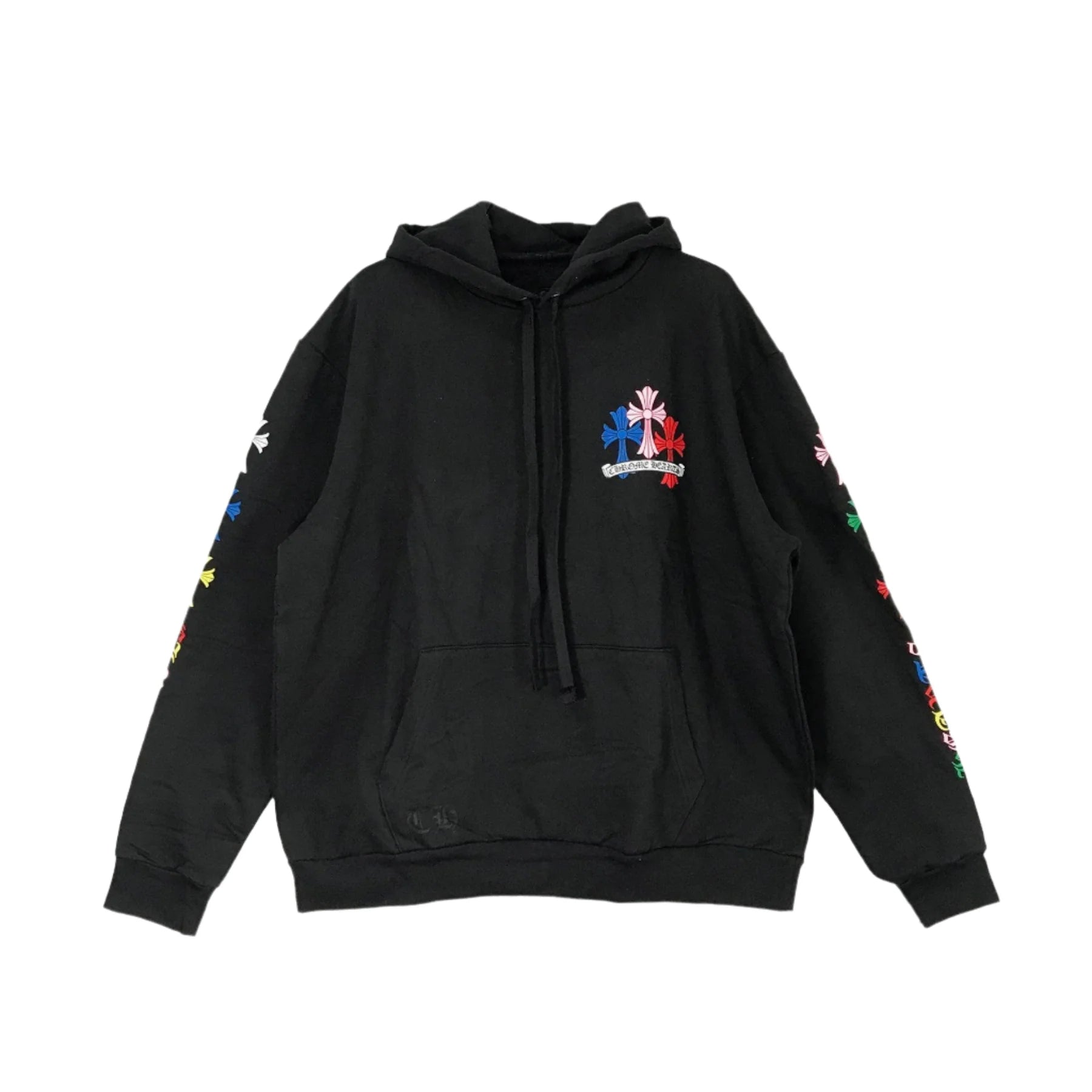 Multi-Color Cemetery Cross Logo Chrome Hearts Black Hoodie