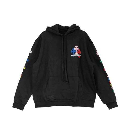 Multi-Color Cemetery Cross Logo Chrome Hearts Black Hoodie