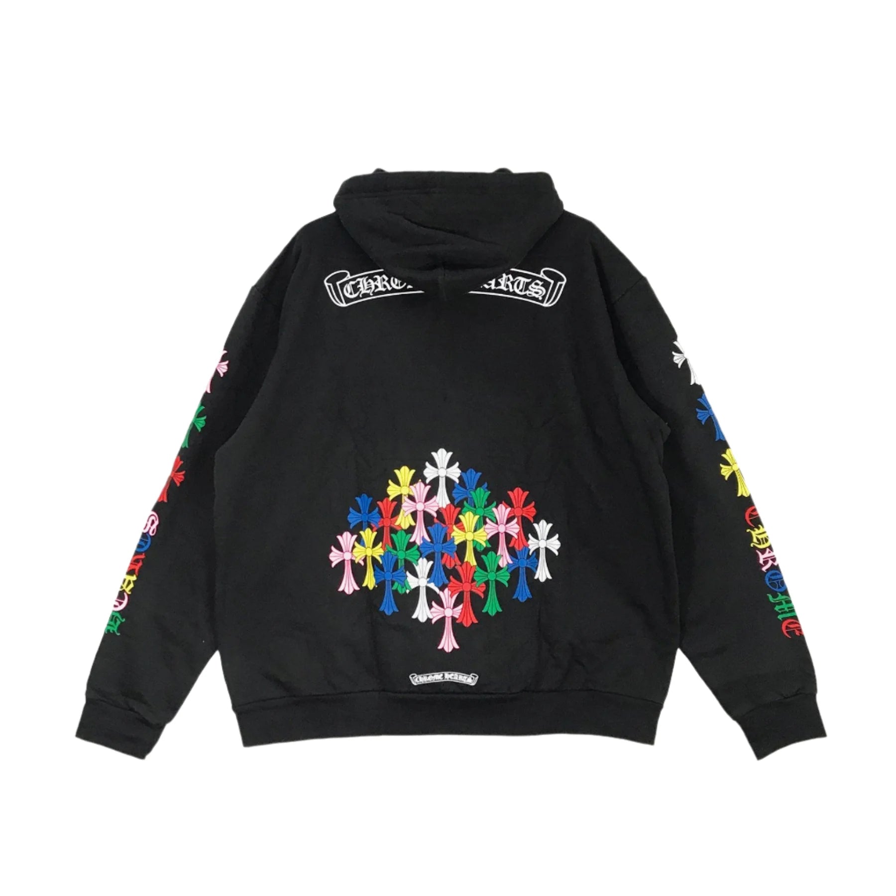 Multi-Color Cemetery Cross Logo Chrome Hearts Black Hoodie