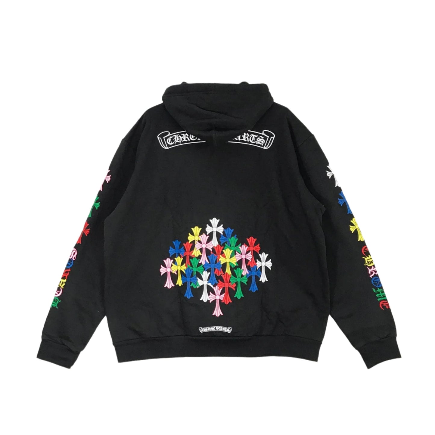 Multi-Color Cemetery Cross Logo Chrome Hearts Black Hoodie