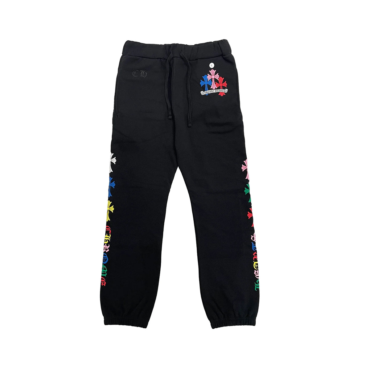 Multi-Color Cross Black Sweatpants