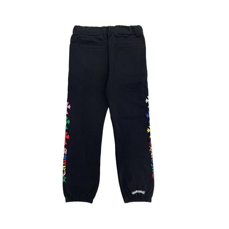Multi-Color Cross Black Sweatpants