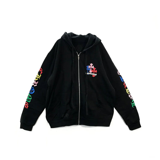 Multi-Color Cross Chrome Hearts Zip Up Hoodie