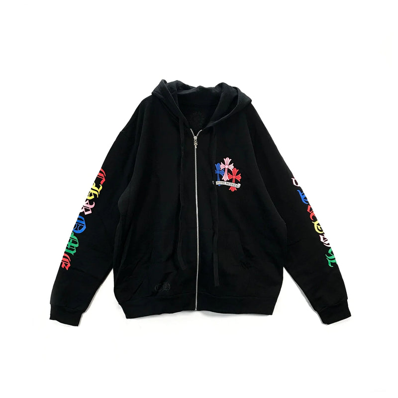 Multi-Color Cross Chrome Hearts Zip Up Hoodie