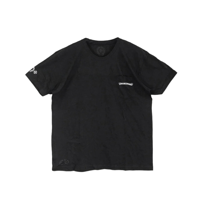 Multi Color Cross Scroll Logo Short Sleeve Tee Black