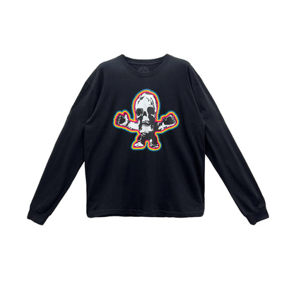 Multi Rainbow Foti Harris Teeter Long Sleeve Black Tee