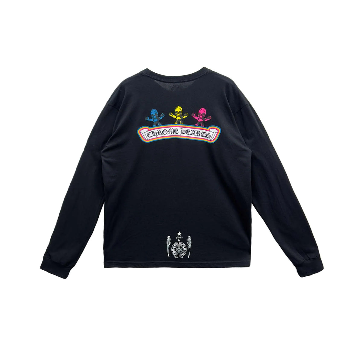 Multi Rainbow Foti Harris Teeter Long Sleeve Black Tee