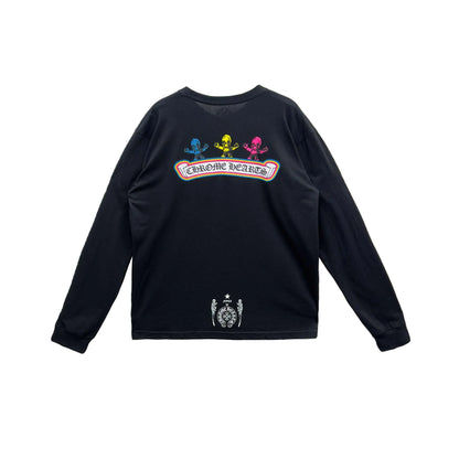 Multi Rainbow Foti Harris Teeter Long Sleeve Black Tee