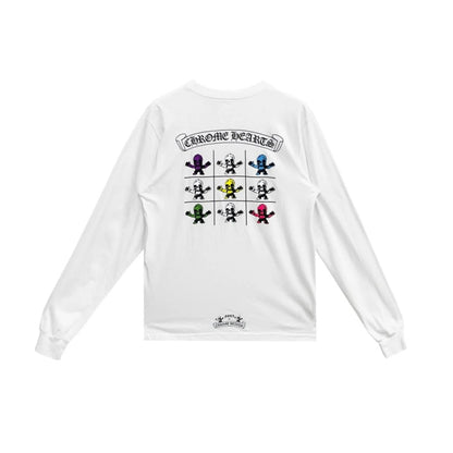 Multi Rainbow Foti Teeter Harris White Long Sleeve T-Shirt
