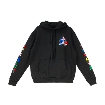 Multi Color Cross Black Pullover Hoodie