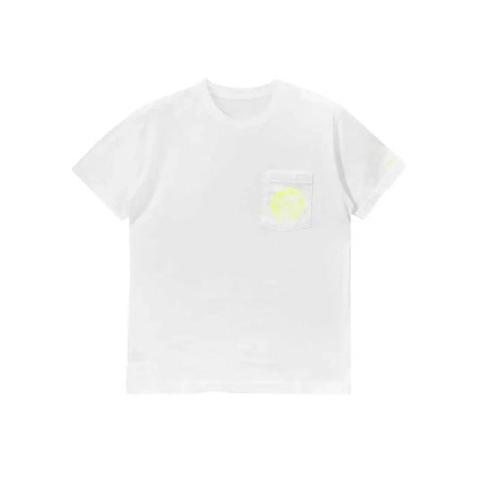 Neon Yellow Horseshoe Pocket Chrome Hearts Tee