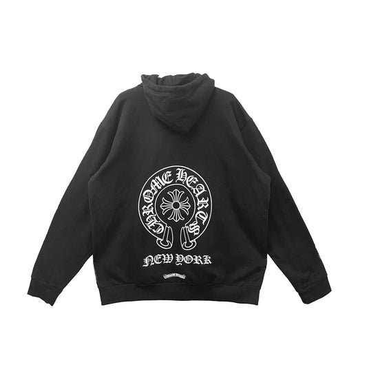 New York Exclusive Horseshoe Logo Pullover Hoodie Black