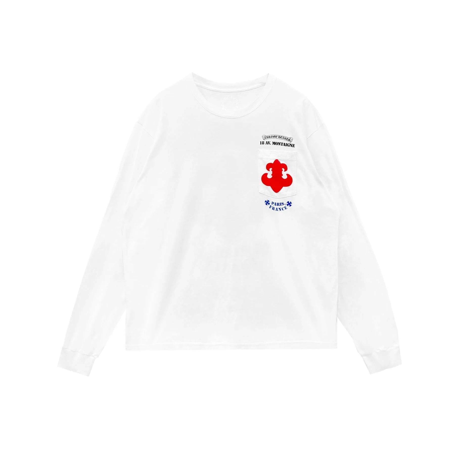 Paris Exclusive BS Fleur White Long Sleeve Pocket Tee