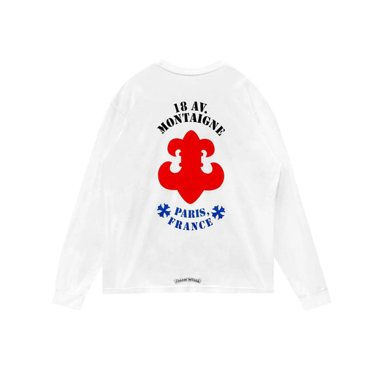 Paris Exclusive BS Fleur White Long Sleeve Pocket Tee