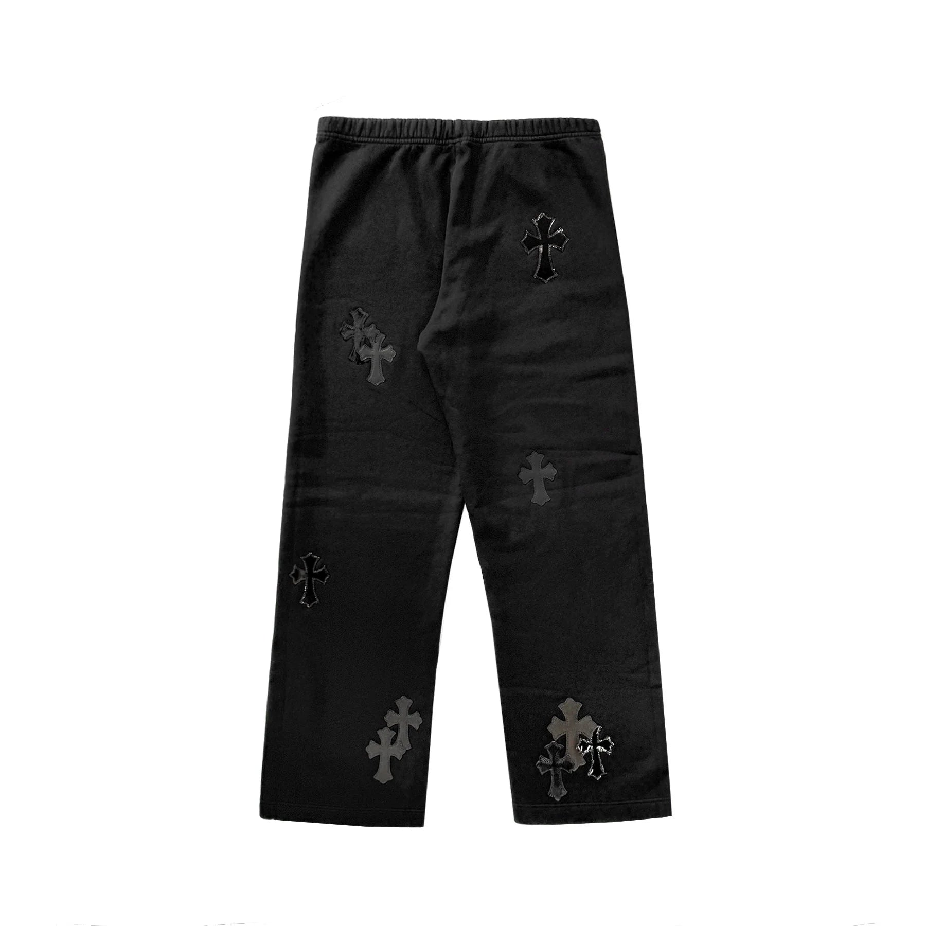 Chrome Hearts Patent Leather Cross Patch Black Sweatpants