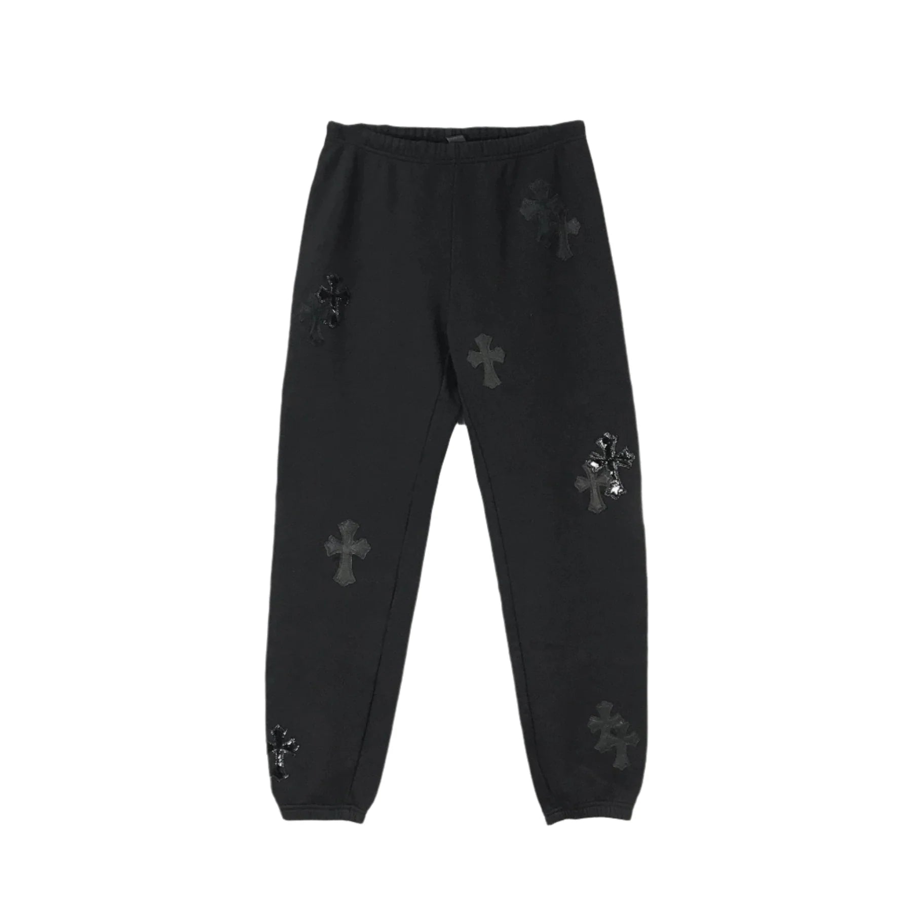 Patent Leather Cross Chrome Hearts Sweatpants