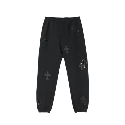 Patent Leather Cross Chrome Hearts Sweatpants