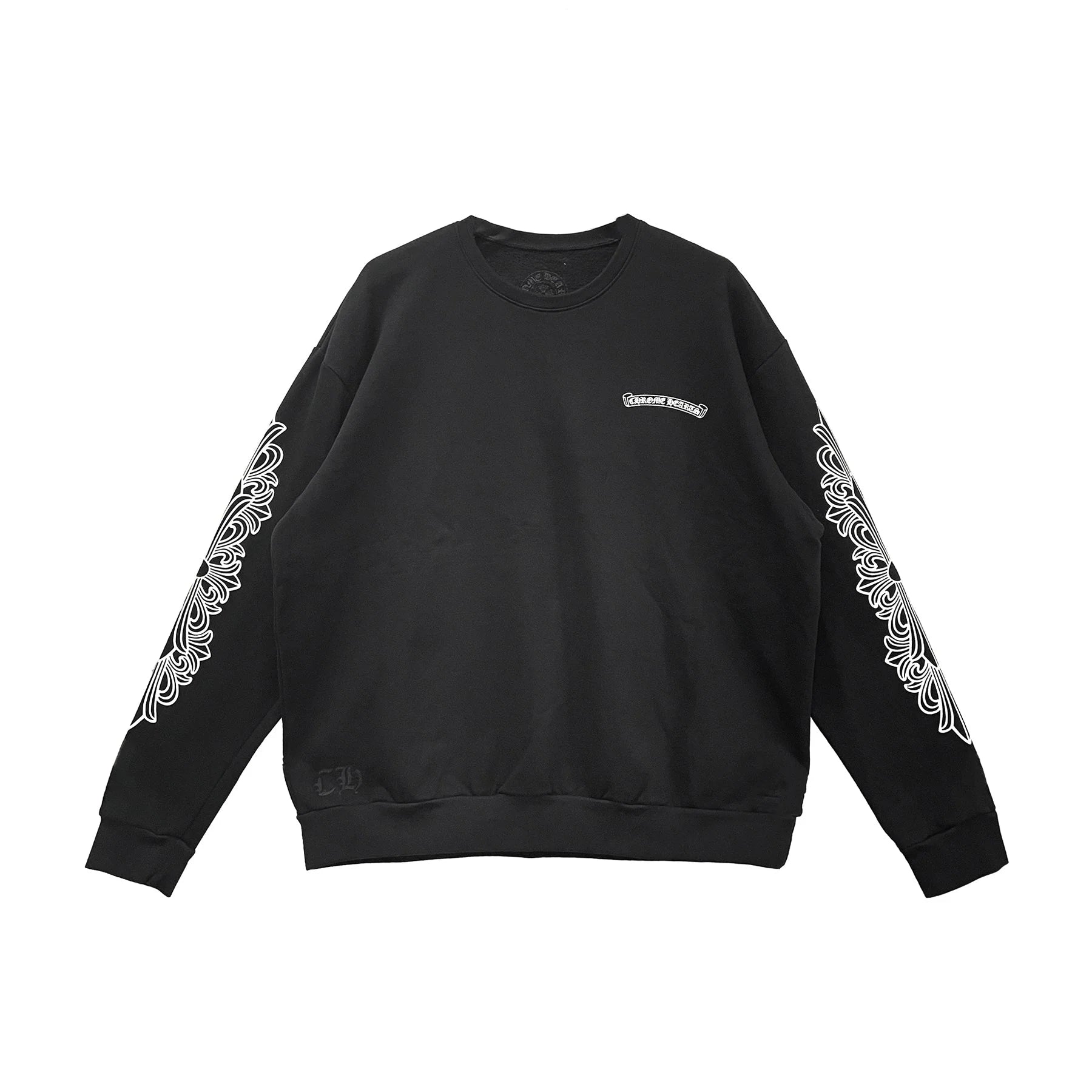 Black Chrome Hearts Sweatshirt Pink Dagger Script Logo