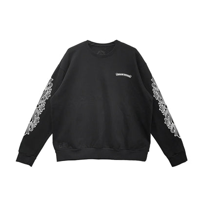Black Chrome Hearts Sweatshirt Pink Dagger Script Logo