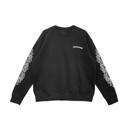 Black Chrome Hearts Sweatshirt Pink Dagger Script Logo