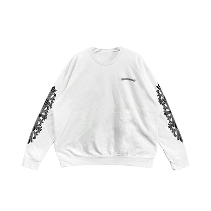 Pink Dagger Script Logo White Chrome Hearts Sweatshirt