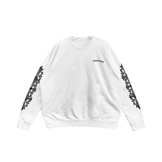 Pink Dagger Script Logo White Chrome Hearts Sweatshirt
