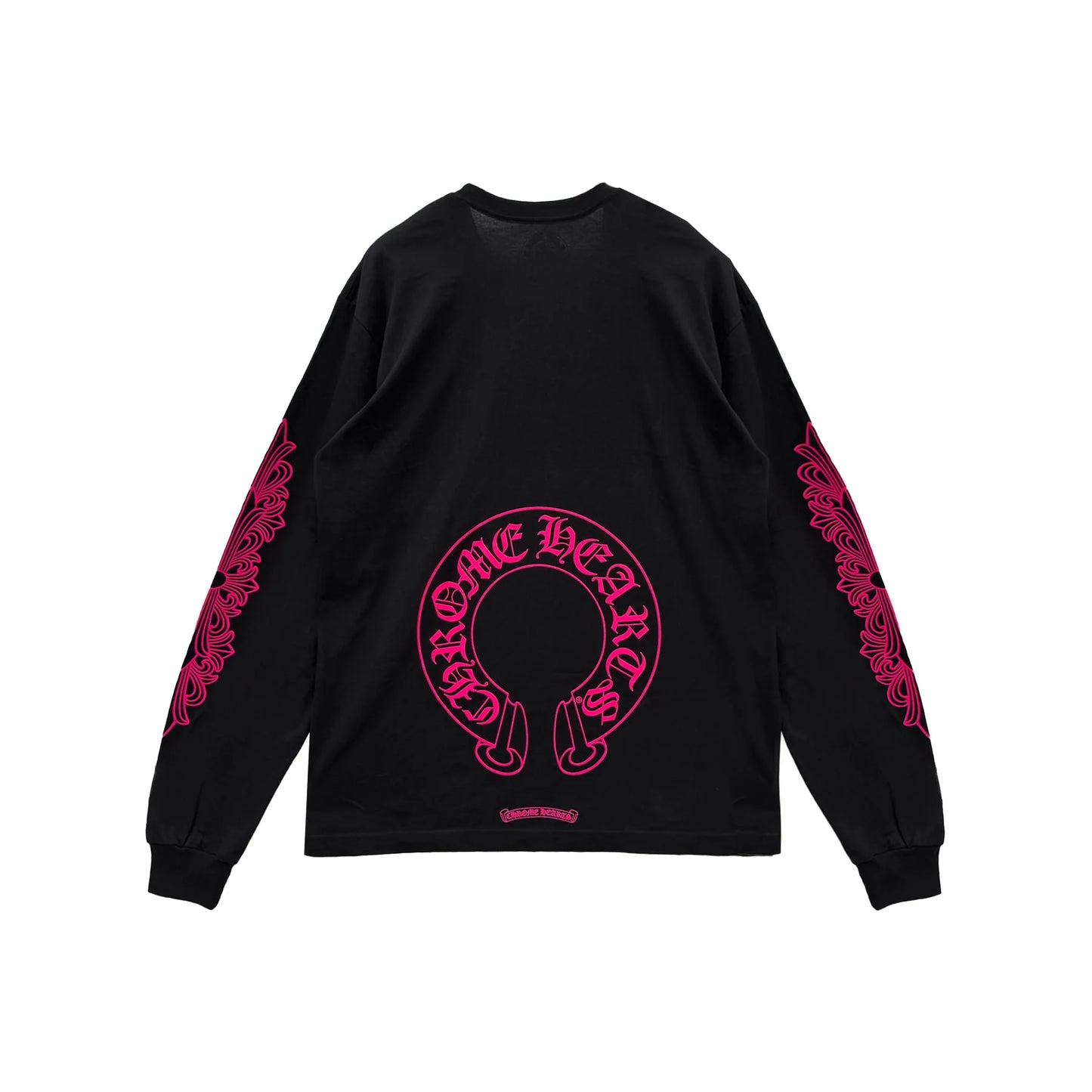 Pink Horseshoe Black Long Sleeve T Shirt
