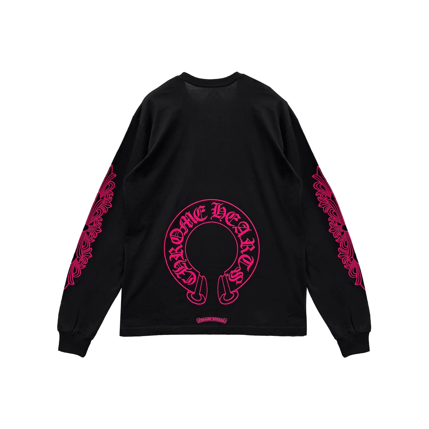 Pink Horseshoe Black Long Sleeve T Shirt