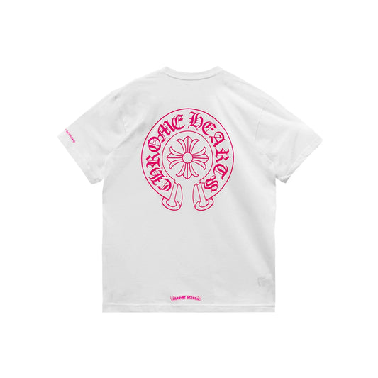 Pink Horseshoe Chrome Hearts Short Sleeve Tee