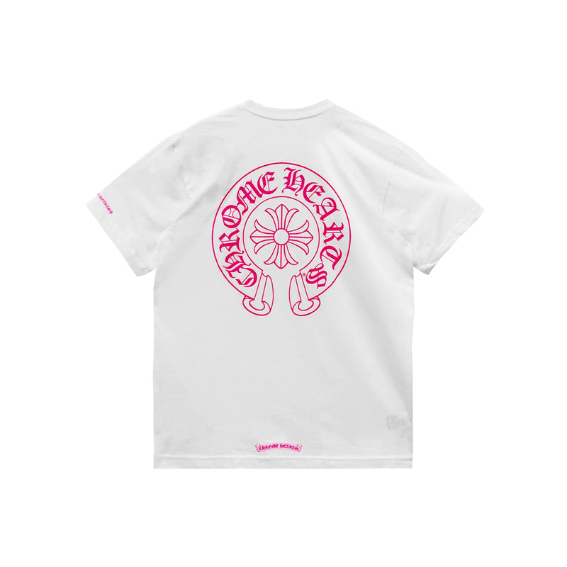 Pink Horseshoe Chrome Hearts Short Sleeve Tee