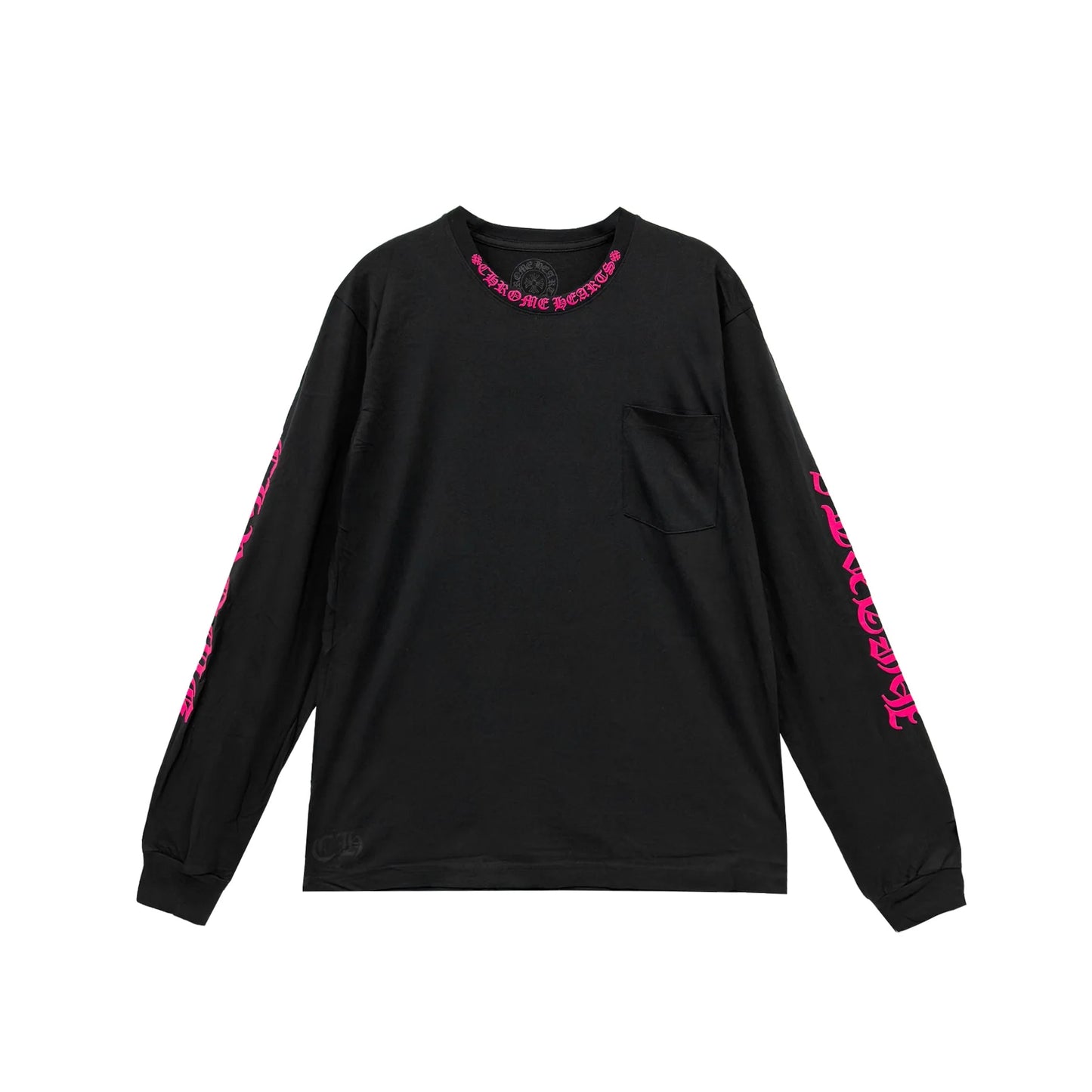 Pink Neck Chrome Hearts Long Sleeve Tee