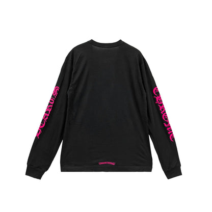 Pink Neck Chrome Hearts Long Sleeve Tee