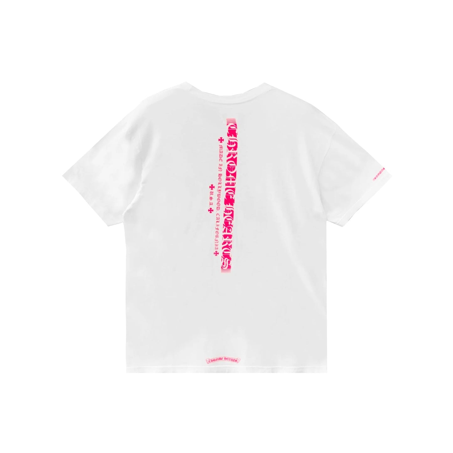 Pink Vertical Short Sleeve Chrome Heart Tee