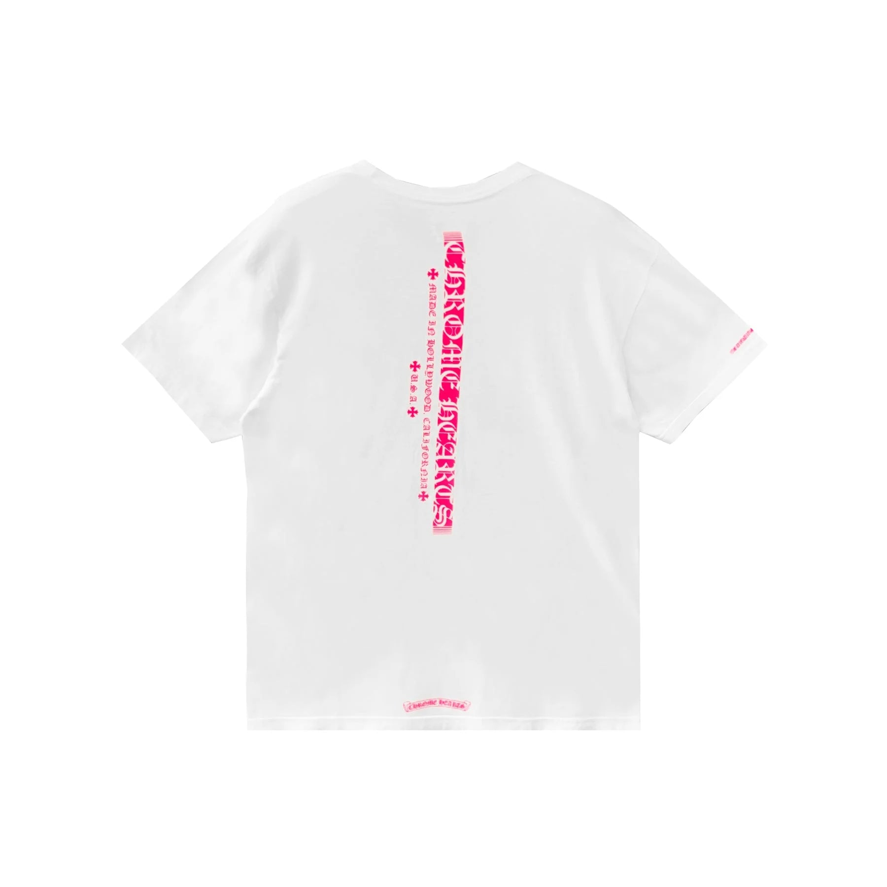 Pink Vertical Short Sleeve Chrome Heart Tee
