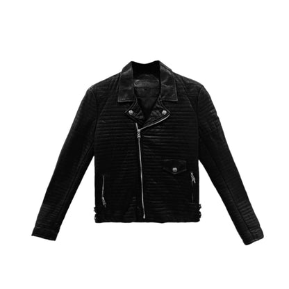 Chrome Hearts Quilted Black Leather Jacket
