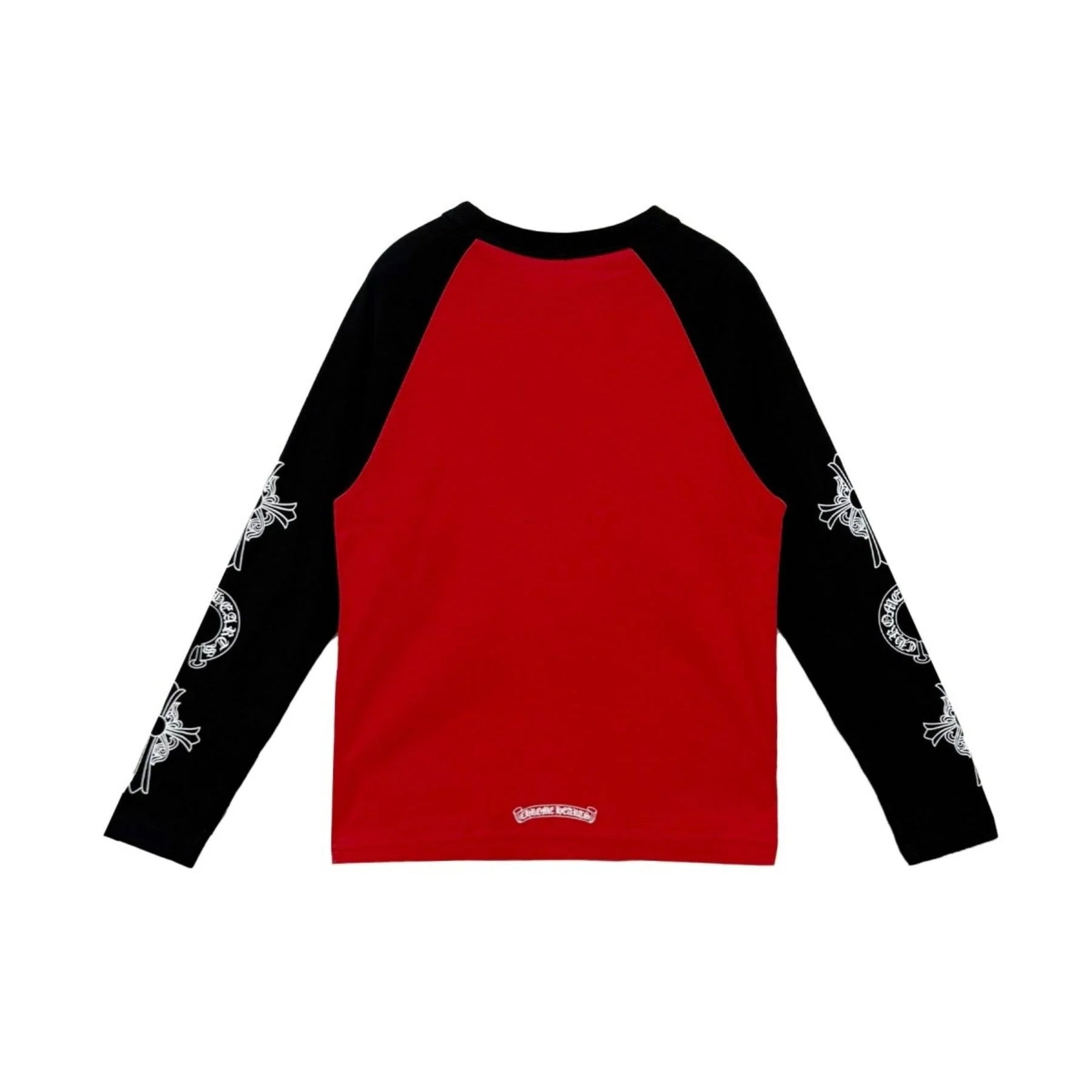 Red Black Neck Logo Long Sleeve Chrome Hearts Tee