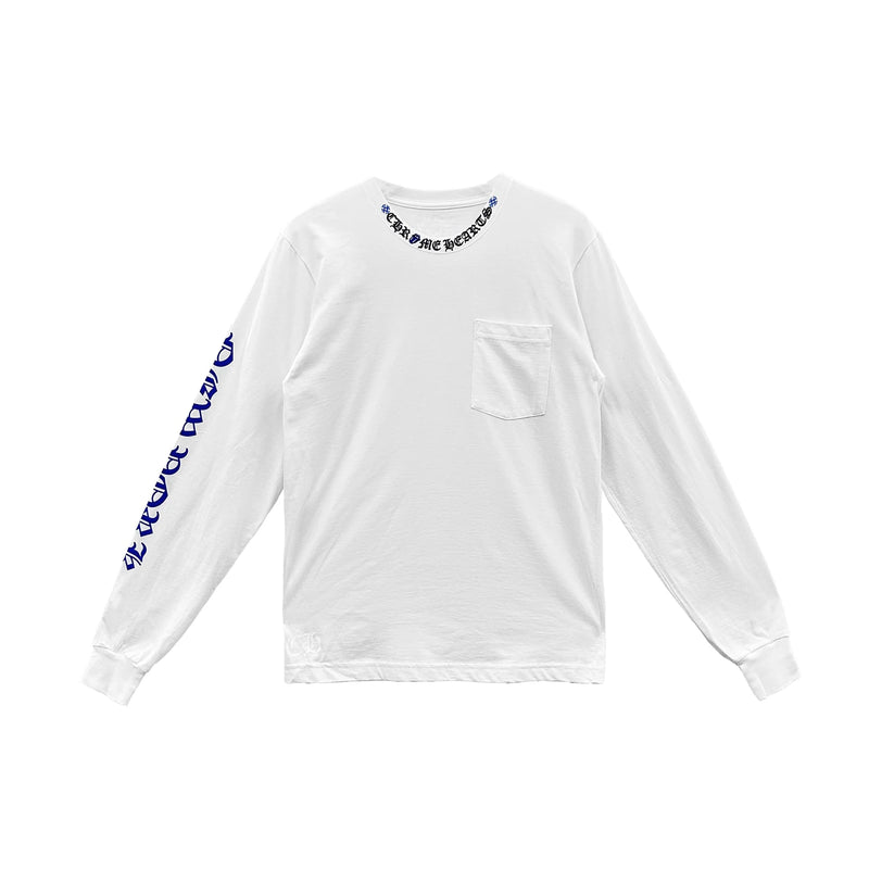 Rolling Stones Blue Tongue Long Sleeve White Shirt