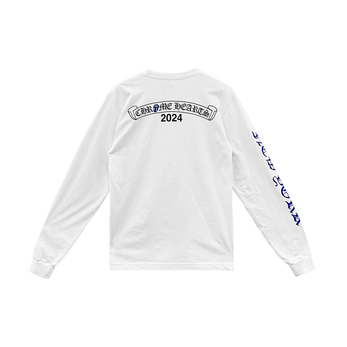 Rolling Stones Blue Tongue Long Sleeve White Shirt