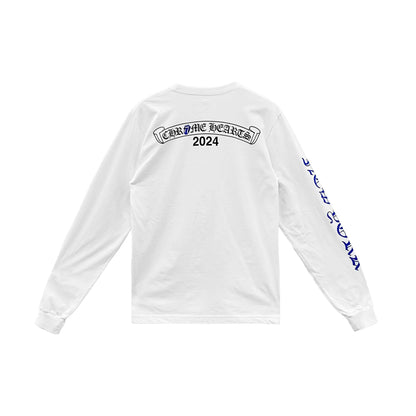 Rolling Stones Blue Tongue Long Sleeve White Shirt