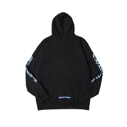 Script Black Zip Up Chrome Hearts Hoodie